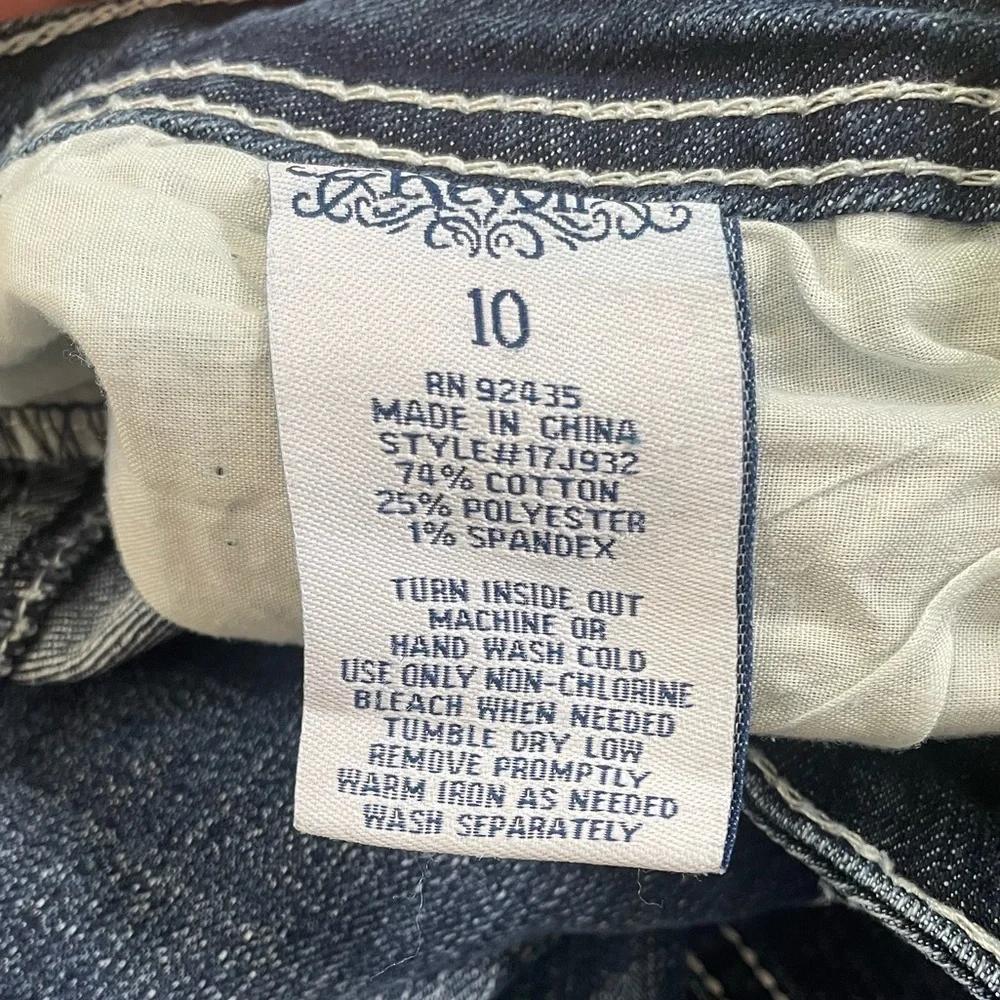 Revolt Vintage Embroidered Butterfly Beaded  Blue Jean Bootcut Size 10 Y2K